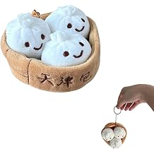 Plush Steamed Bun Keychain - Adorable Bag Charms, Accessories for Women, Soft and Charming Handbag Pendant