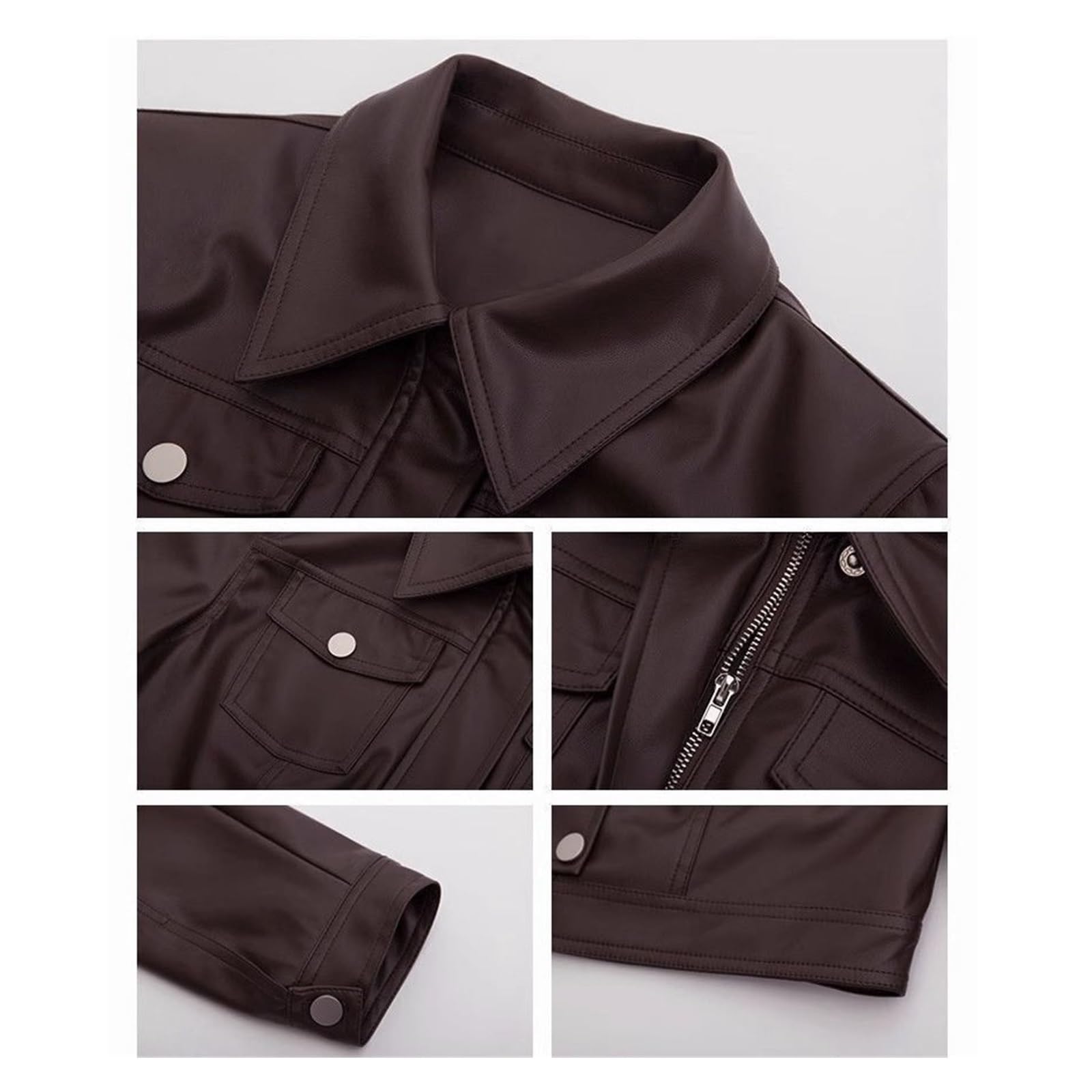 Veste De Moto Courte En PU, Rétro, Sexy Et Douce