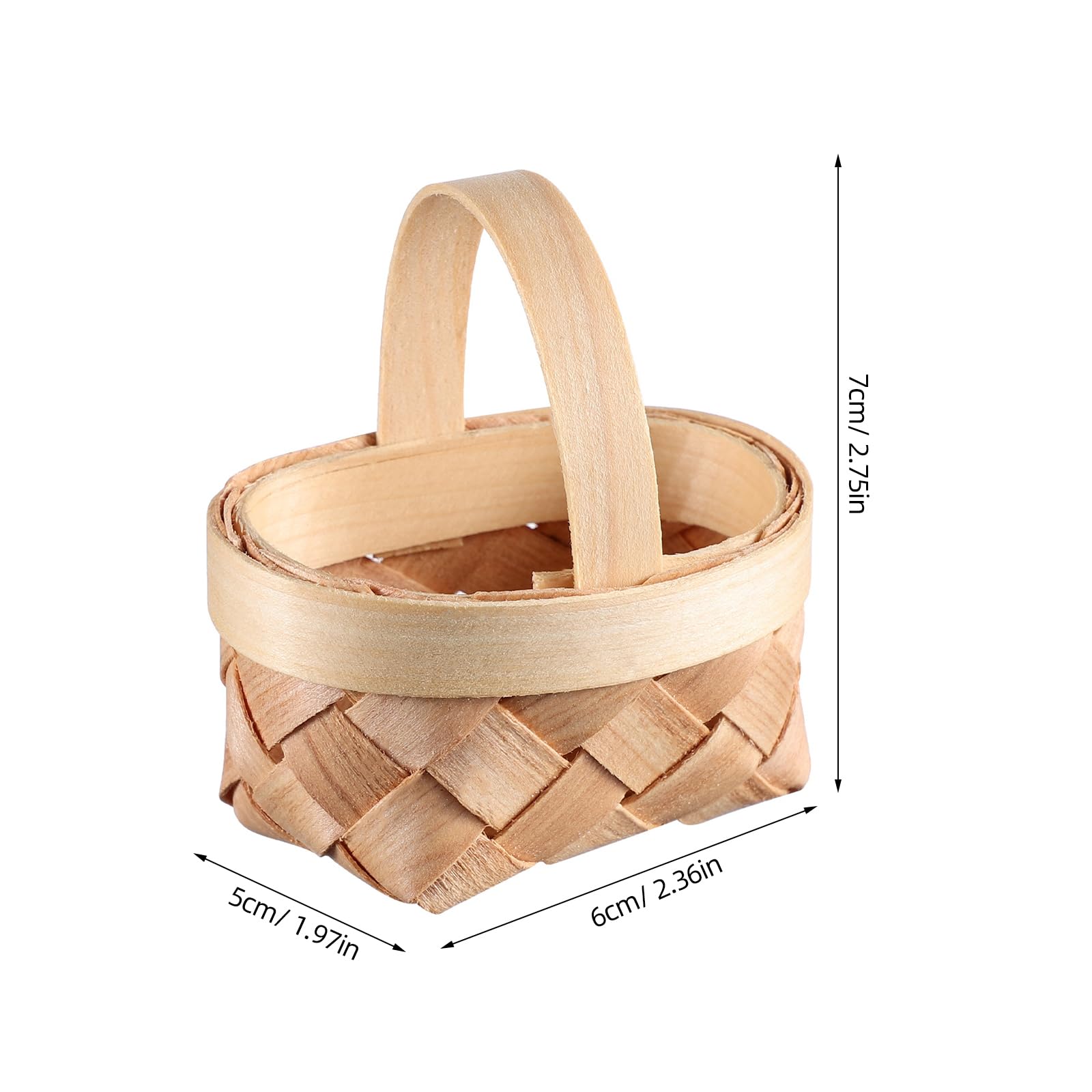 Cabilock 12 Stück Mini Körbchen mit Henkel, Kleine Geflochtene Bambuskörbe für Blumenkinder, Hochzeit, Süßigkeiten, Gastgeschenke, Tischdeko, Party und DIY Dekoration