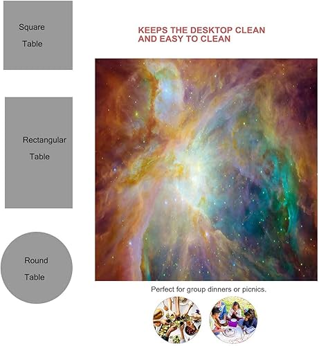 Miniatura 3 de Universe Planet Manteles para Mesa De 6 Sillas - Mantel de picnic, decoración de granja, 52 x 70 pulgadas