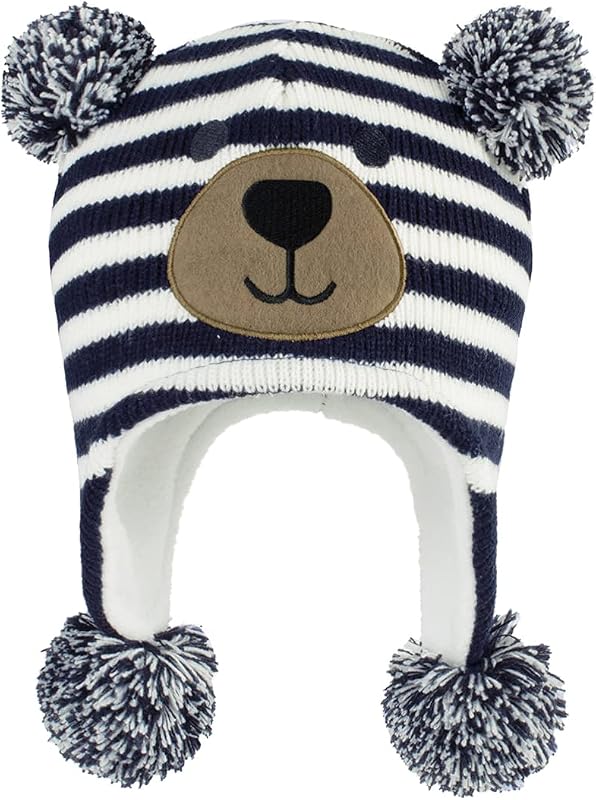Baby Kids Winter Warm Hat Toddler Beanie Cap | Soft Fleece Lined Interior, Cute Pom Pom Earflap, Cozy For Infant Boys Girls, Ideal For Outdoor Snow Play