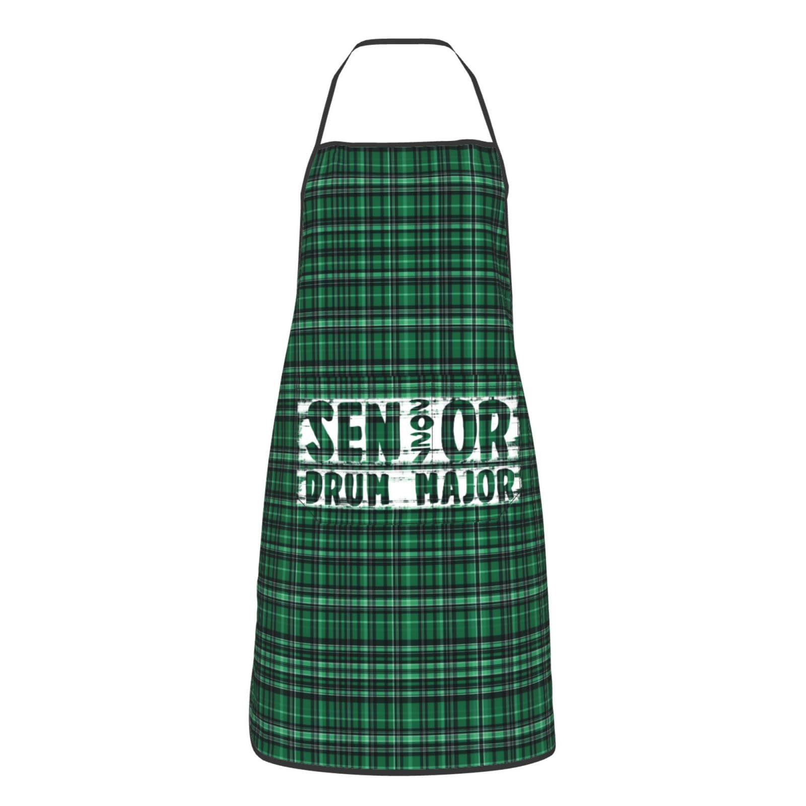 nopicsn Senior 2027 Drum Major Apron for cooking with Pockets Women Men Kitchen Chef Funny Aprons