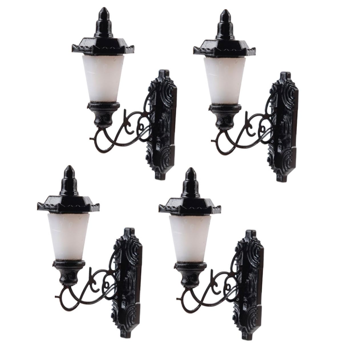 NUOBESTY 4Pcs Miniature LED Wall Lamps Tiny Decorative Lights for Sand Table and Micro Landscape Models Warm Glow Accent for Mini House Decoration