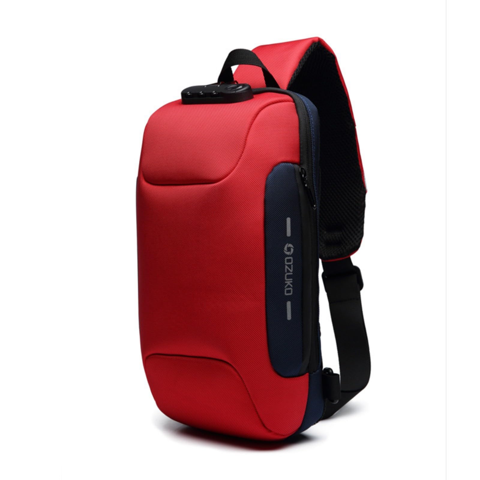 OZUKO Men Sling Backpack Nylon Water Resistant Shoulder Chest Crossbody Sling Bag with USB Charging Port