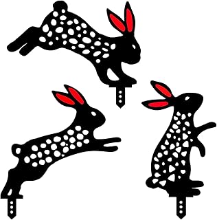 Keleily Garden Ornaments,3Pcs Yard Art Garden Acrylic Rabbit Garden Decorative Garden Sculptures Ornaments Rabbit Yard Art Animal Silhouette Garden for Yard Garden Outdoor Lawn Decoration