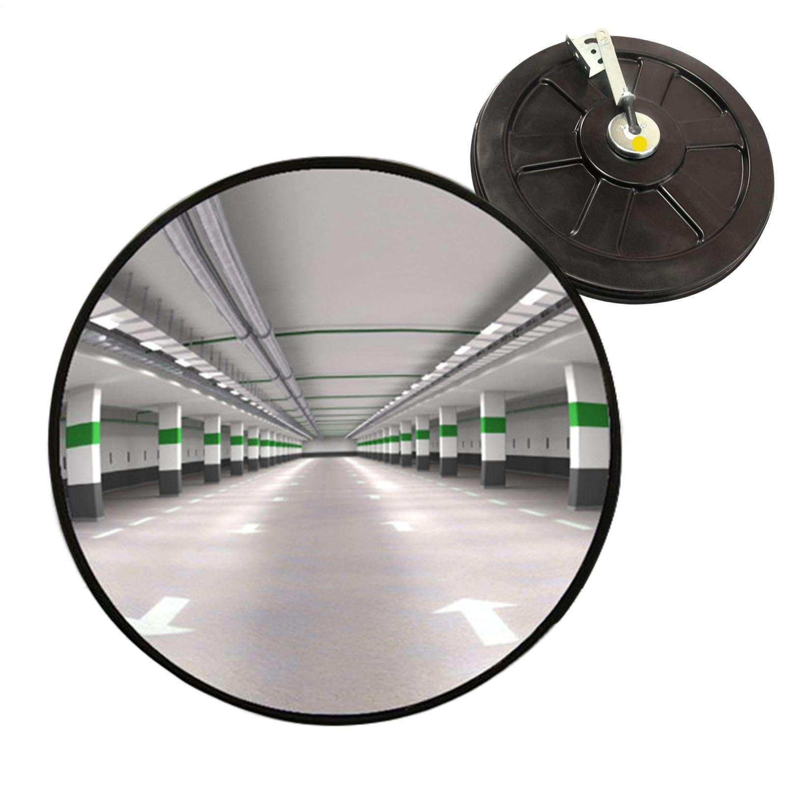 Specchio convesso - 60 cm | Riflettore sulla sicurezza rotondo | Lice di sicurezza ad alta definizione grandangolare, di resistente, visibilità del parcheggio del garage,