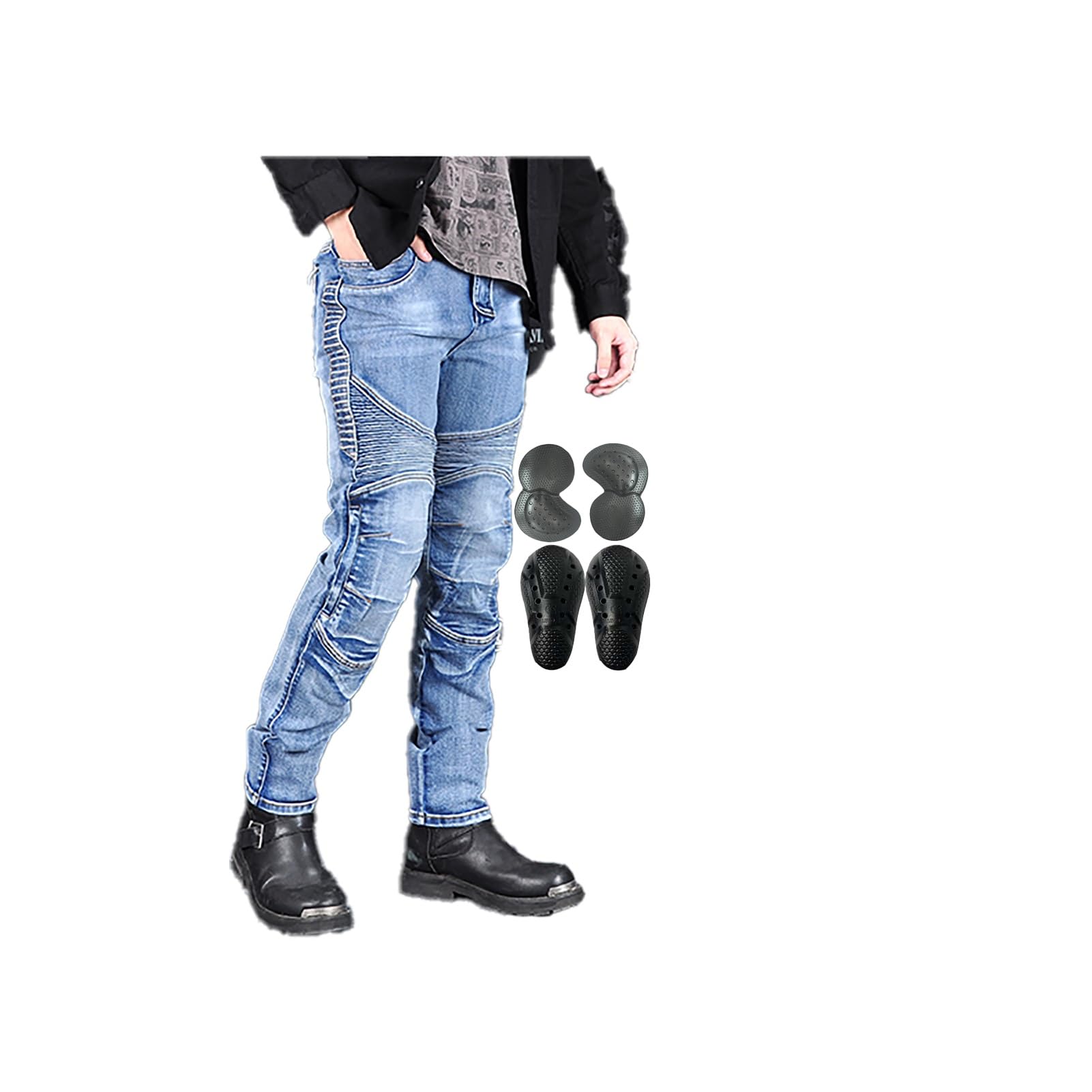 Pantaloni Da Moto Da Uomo Jeans Da Equitazione In Denim Leggero
