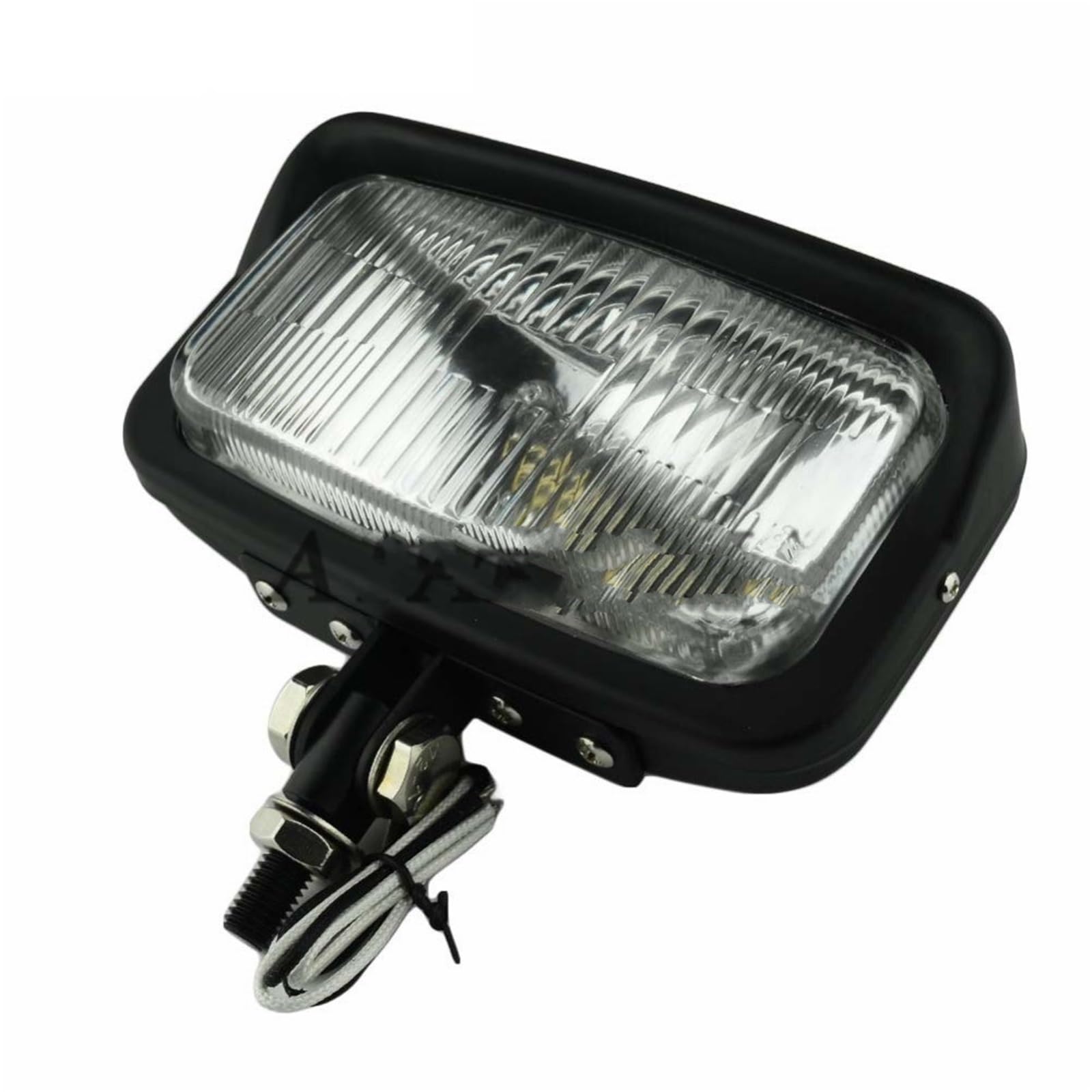 moto fari Faro anteriore quadrato H3 per moto con faro universale adatto per Harley Chopper Dyna per Suzuki per Kawasaki(Black Clear Lens)