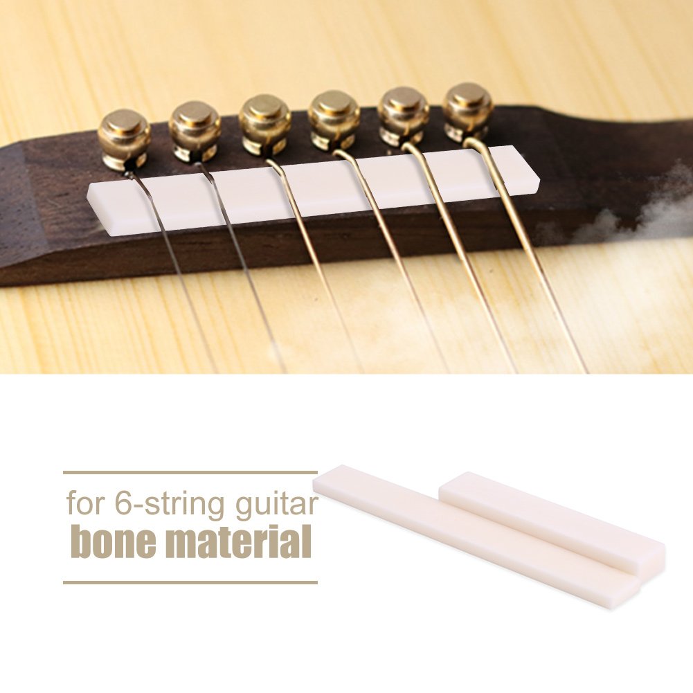 Set 6 Goupilles Pont Guitare Acoustique Alliage Zinc + Selle, Écrou, Extracteur, Médiators
