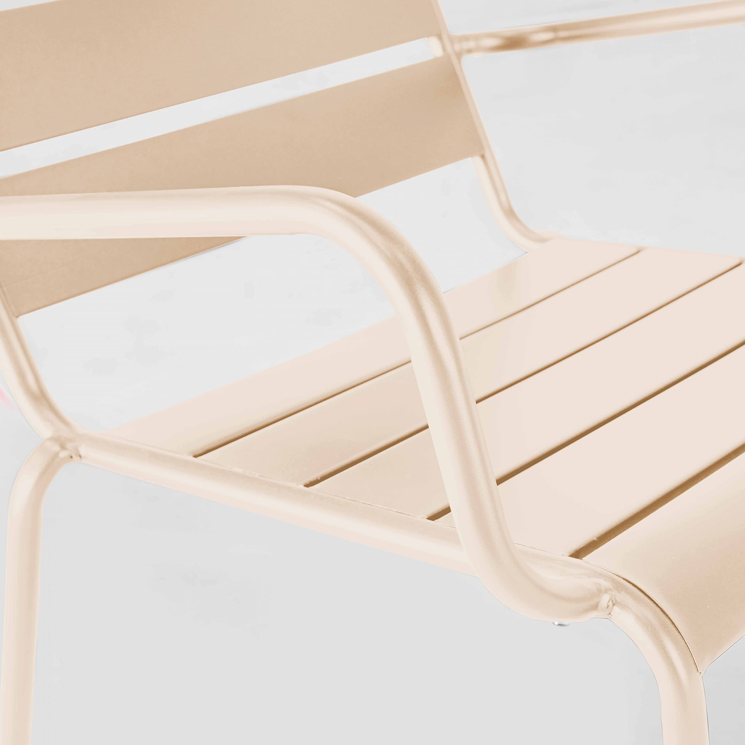 Oviala Fauteuil de Jardin Bas Relax Acier Ivoire - Palavas