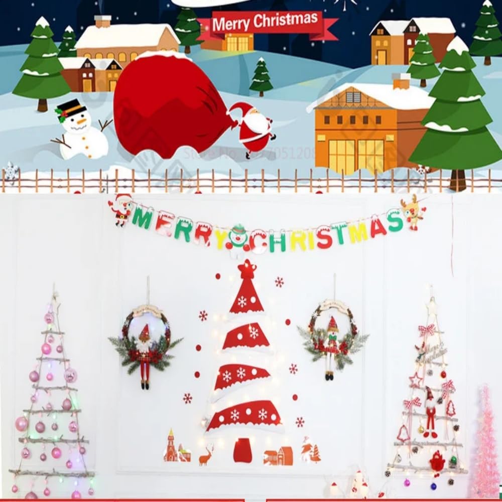90cm/3 Pies De Alto Árbol De Pared De Rama Iluminado De Navidad 40 Luces Led Blancas Cálidas Colgante con Pilas Decoración De Pared De Navidad Escalera De Madera Dormitorio Sala De Estar
