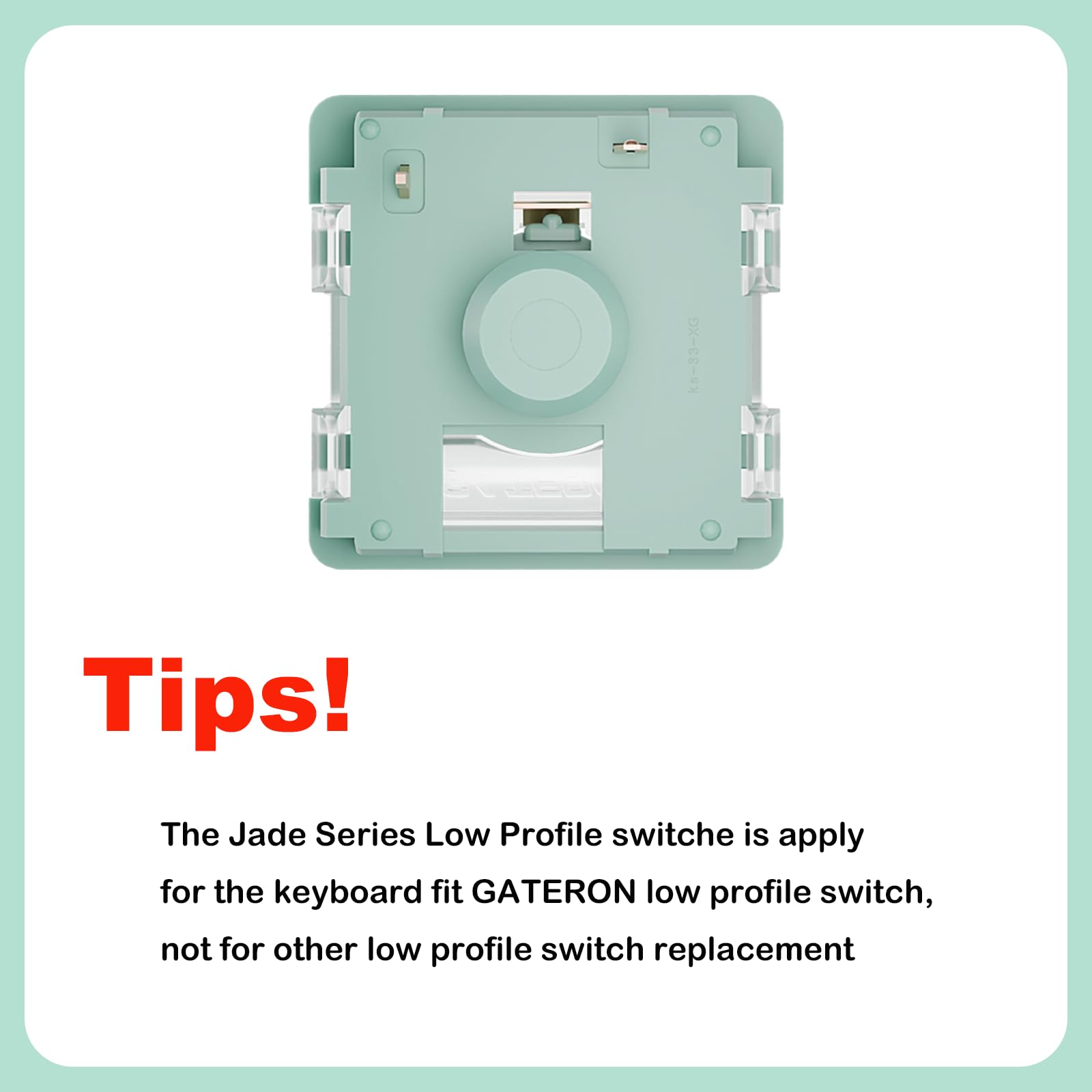 Gateron KS-33 Low Profile 2.0 Jade Tactile Keyboard Switches,Light Green 3-Pin 65gf RGB LED Factory Pre-lubed for MX Mechanical Keyboard(45Pcs)