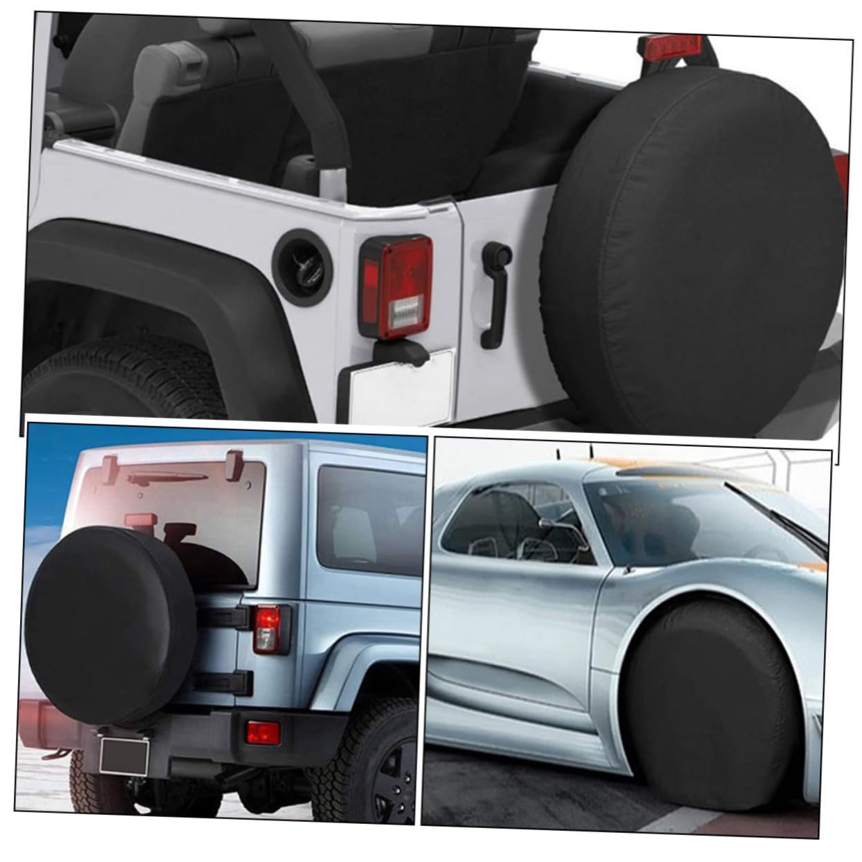 Cabilock 2 Piezas Funda de Remolque de Cubierta de Neumáticos Lluvia y Sol Material Resistente y Accesorio Remolques y Caravanas