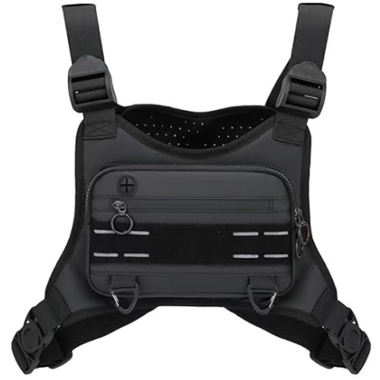 GAESHOW Borsa Toracica da Uomo, Regolabile, Tattica sul Petto per Uomini e Donne, Impermeabile, Portatile, Borsello Petto per Allenamenti all'Aperto, Ciclismo, Escursionismo e Sport, Nero