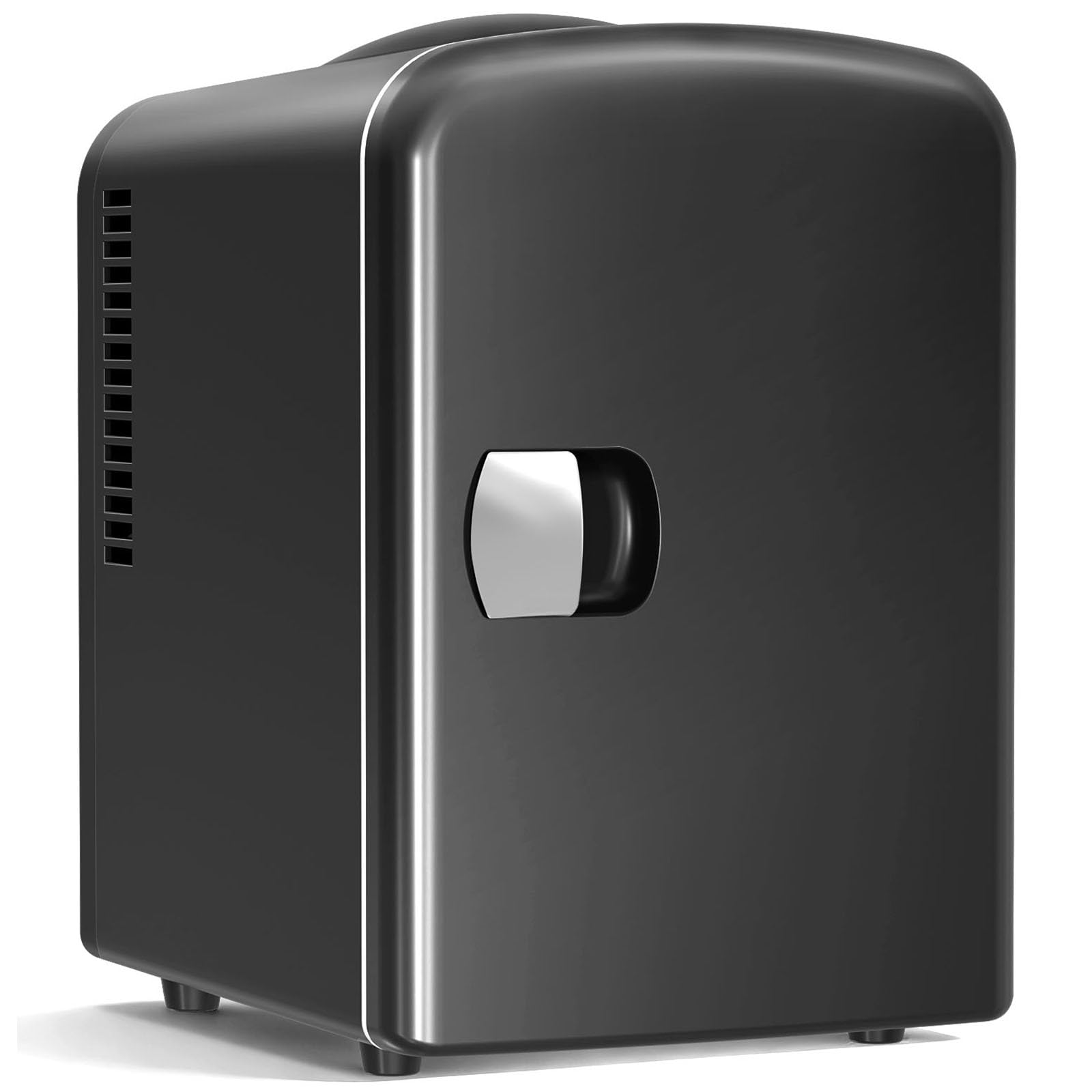 Antarctic Star 4L/6 Can Portable Mini Fridge,Personal Compact Refrigerator,Small Cooler for Food,Drinks or Skin Care, AC/DC for Bedroom, Car, Office & Dorm, Black