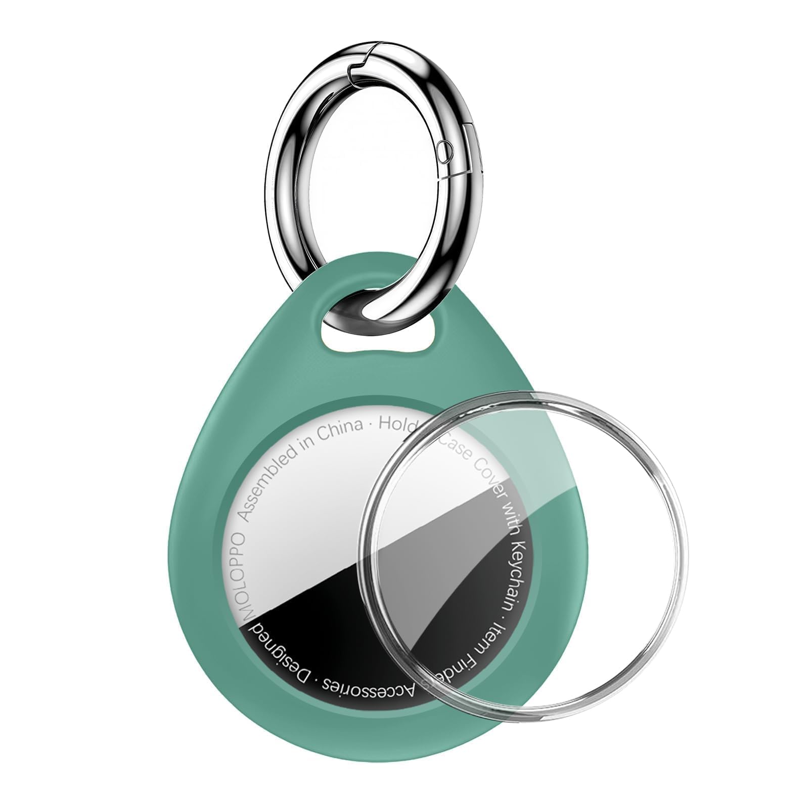 MOLOPPO Waterproof Holder for AirTag 1st & 2nd Gen Keychain, Pine Green | Full Body Protective Cover for Apple for Air Tag , Anti-Scratch, Secure Hard