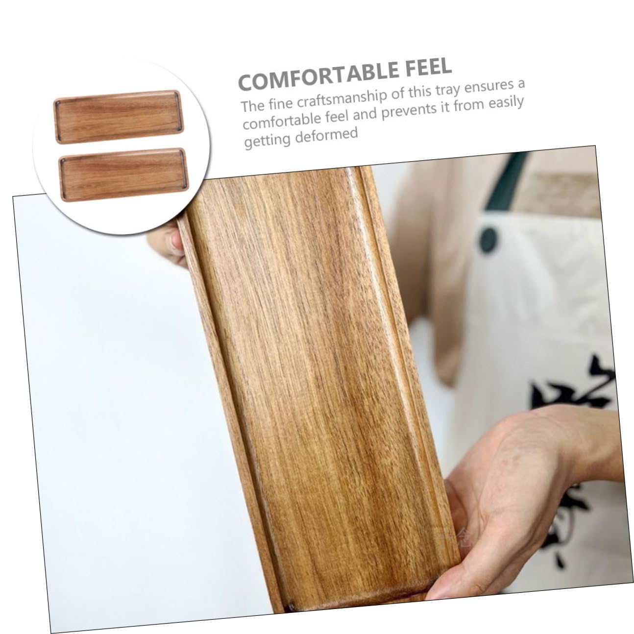 Bandeja de Madera Rectangular Grande, para Servir, 2