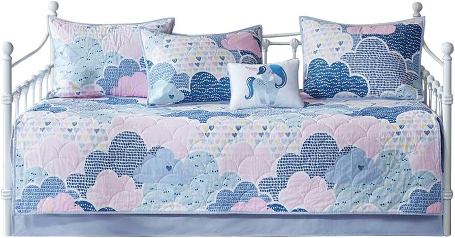 Gracie Mills Eowyn 6-Piece Cotton Reversible Daybed Bedding Set