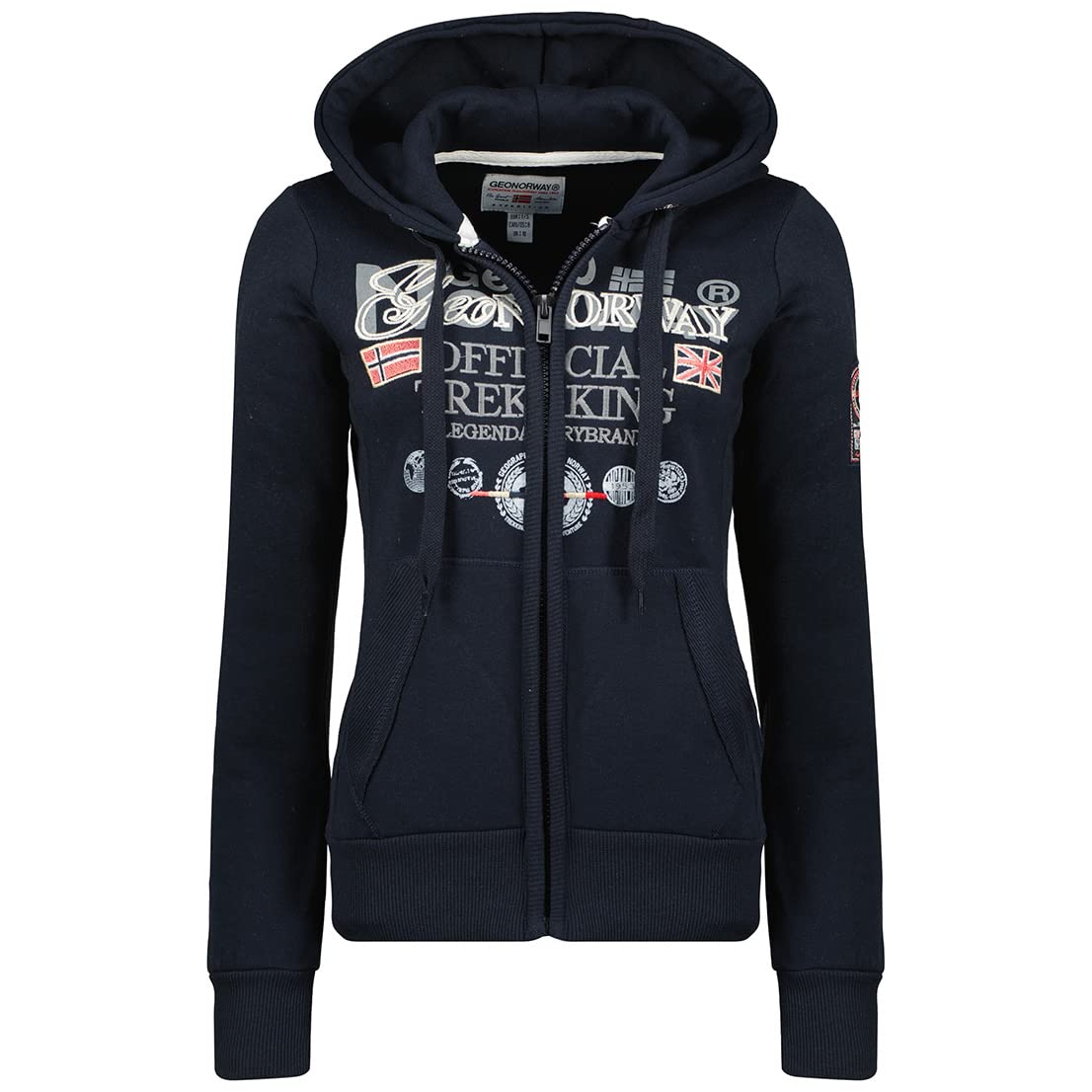 Geographical Norway Women's Navy Gladys Lady - Sweatshirt Hooded Kangaroo Pockets - Sweatshirt Casual Long Sleeve Warm ( Xxl Size 5)