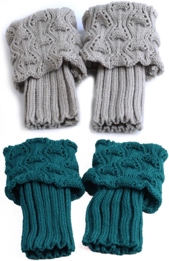 CALLARON 4 Pairs Leg Warmers Boots for Girls Vintage Boot Cuffs Girls Boots Sock Blockers for Knitting Boots for