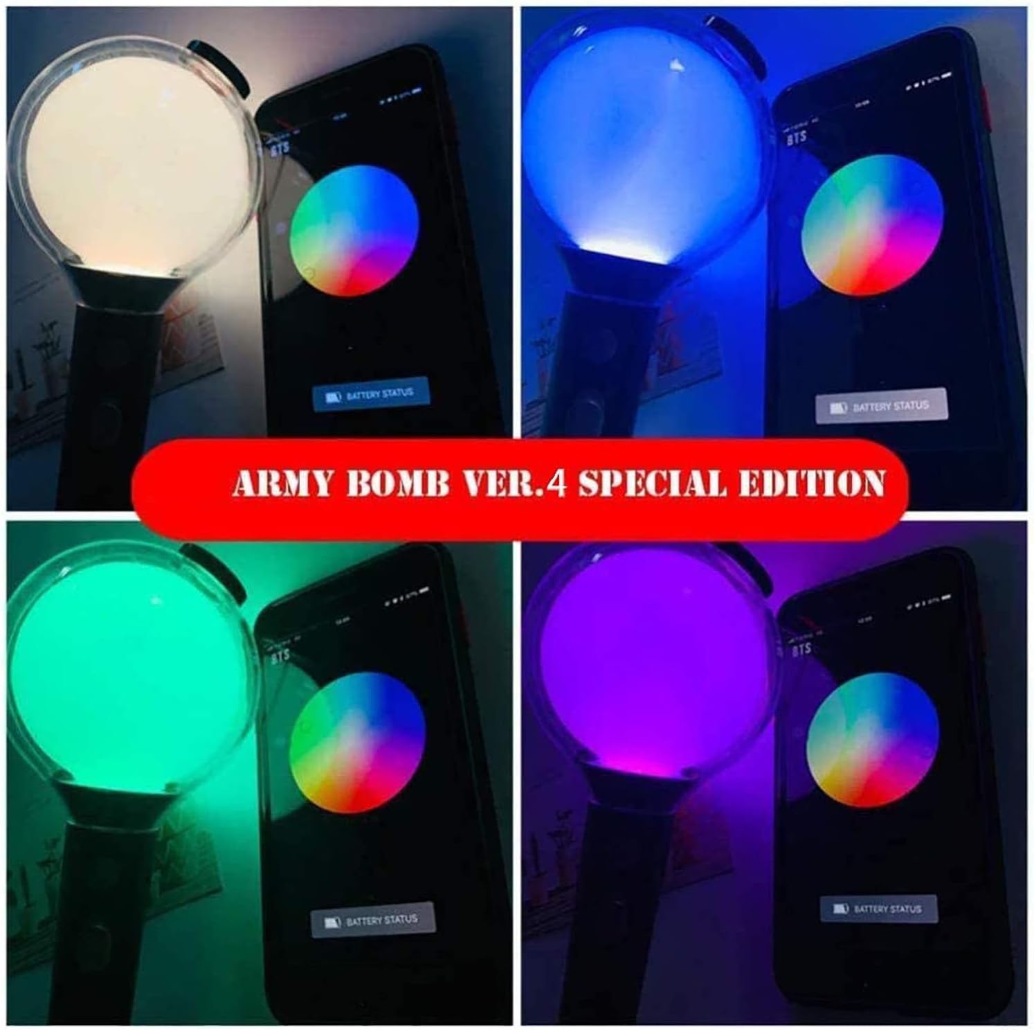 Bastone luminoso ufficiale Army Bomb dei Bangtan Boys Ver.4 BTS, Bluetooth, per concerto, supporto/collezione