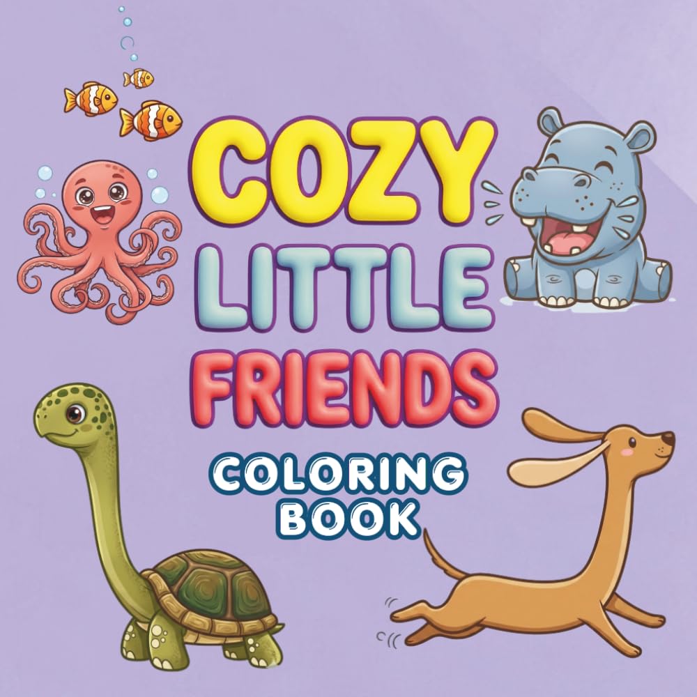 Cozy Little Friends Coloring Book: Bold and Easy Coloring Fun for Kids