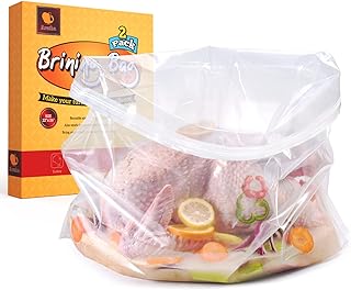 ARATHA Turkey Brining Bags, 26"×22", 2 Pack, Double Zip Lock Thicker Brine Bags with 2 Cotton Strings, Extra Large Brining Bag Fits for Turkey, Chicken, Beef, Fish, Lamb, Pork, Holds Up to 35LB