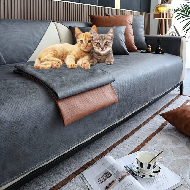 Housse de canapé imperméable antidérapante en fourrure pour chiens et chats