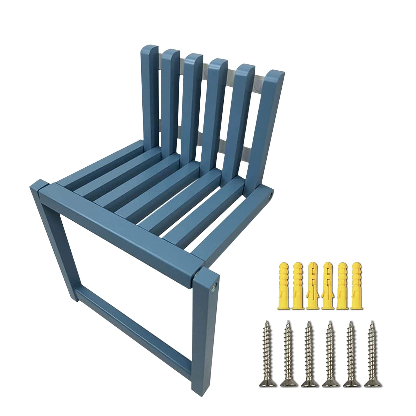 Tabouret à chaussures mural pliable en bois massif pour entrée et douche