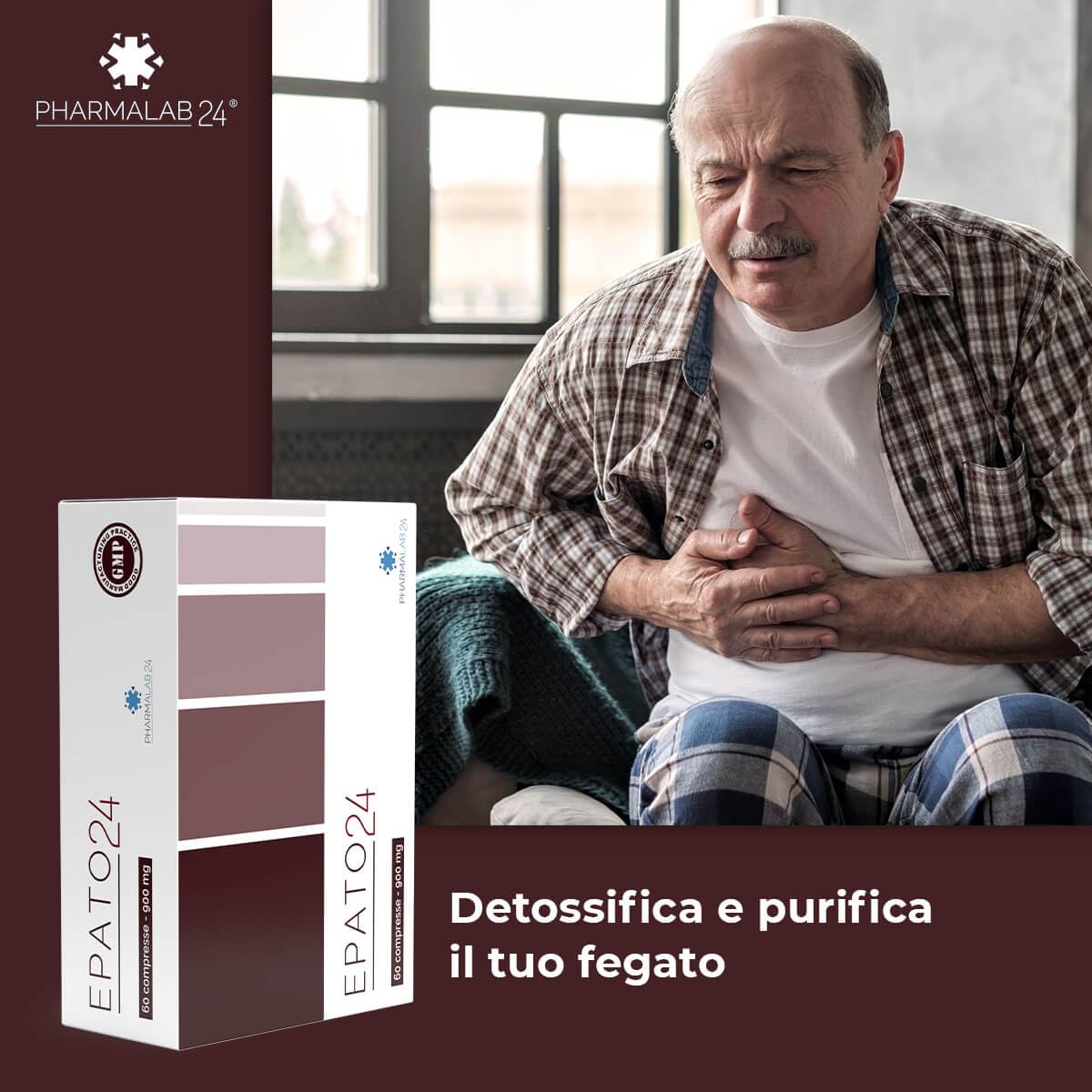 Epato24 | Integratore Fegato Grasso Disintossicante Forte, Integratore Alimentare per Steatosi Fegato - 60 Compresse da 900 mg