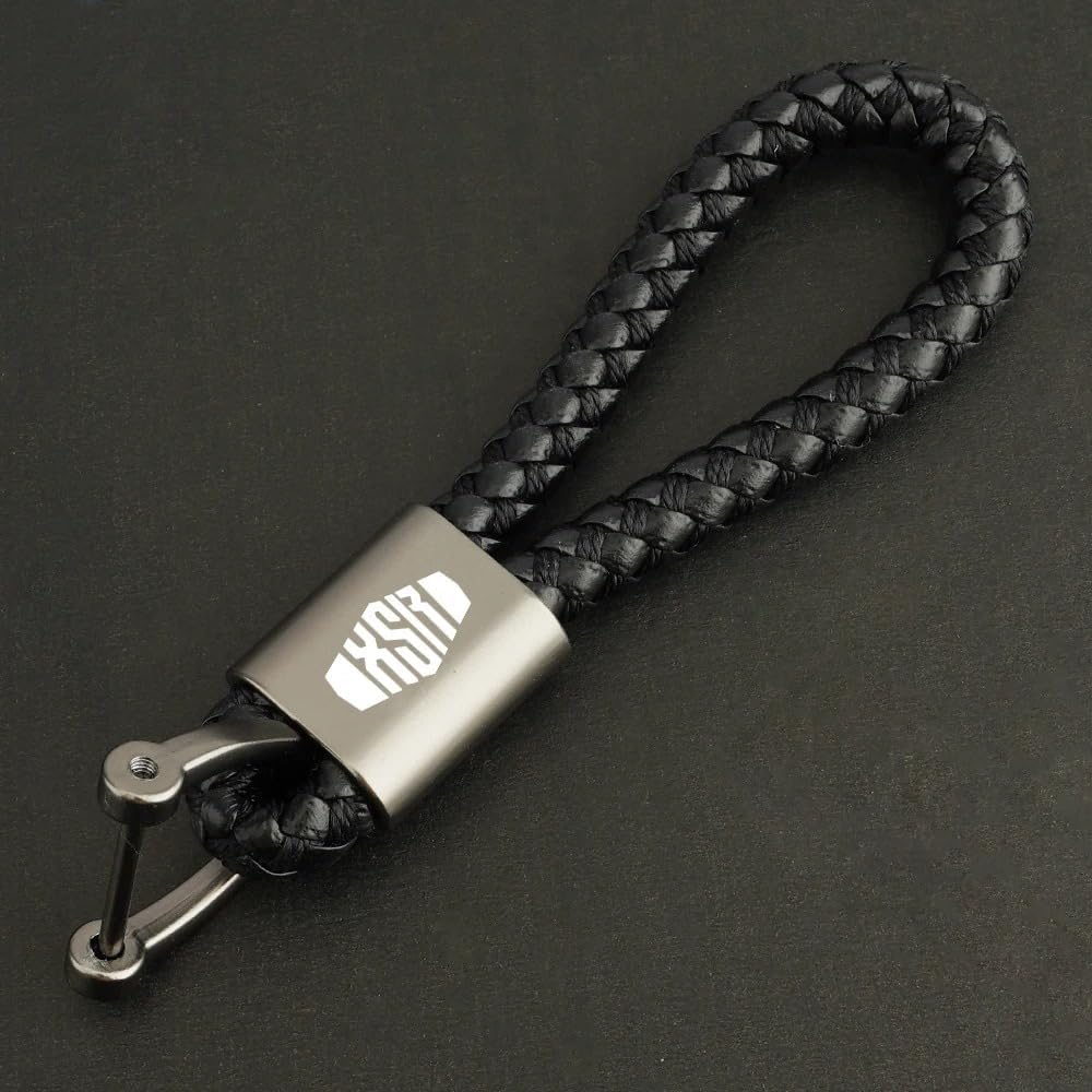 With Logo "XSR" Motorcycle Keychain Keyring Key Chains Lanyard Chain Key Rings,For Yamaha XSR700 XSR900 XSR 700 900 2015-2023 (Black)