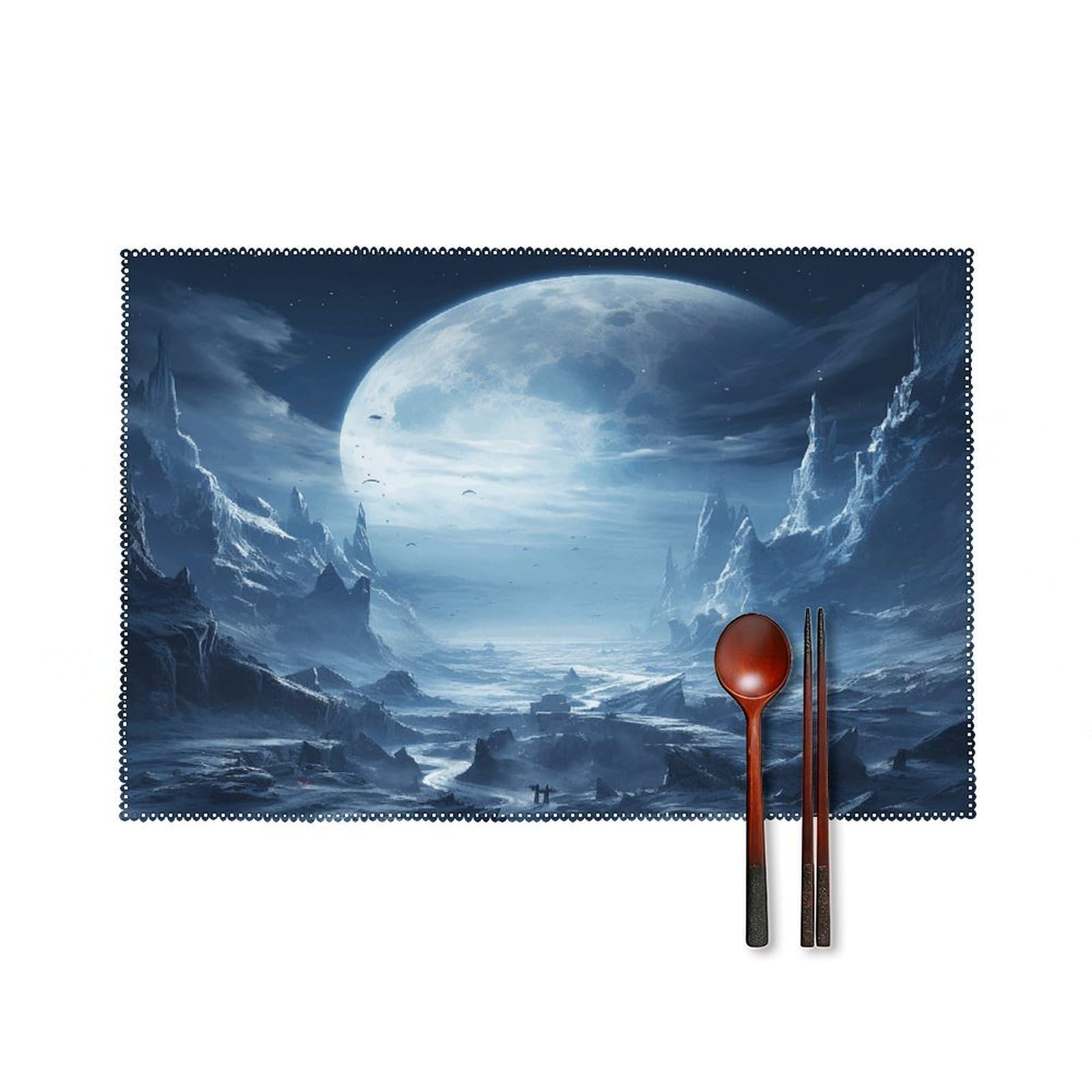 Beautiful Scenery Images Placemats Set of 6 Heat Resistant Non-Slip Place Mats Washable Wipeable Table Mats Elegant Farmhouse Placemat for Kitchen Dining Outdoor Party Table Decor
