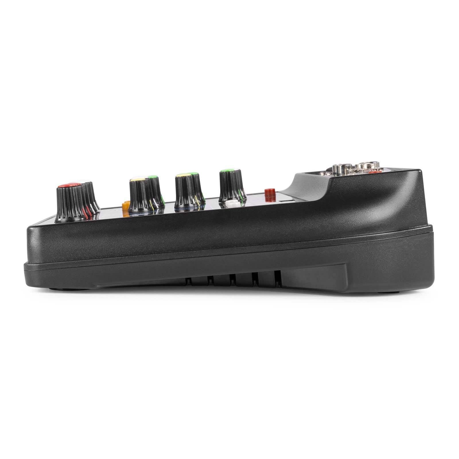 Vonyx VMM100 Mezclador Audio con USB, bluetooth, display, efecto delay, ecualizador de 2 bandas, 2 entradas de micro XLR/Jack, phantom +48v, entrada estéreo, ideal para pequeños eventos o fiestas