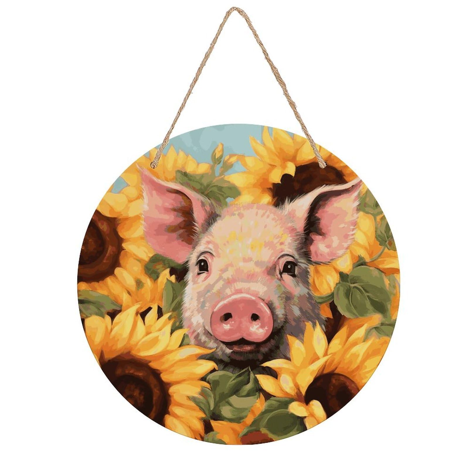 FekiLoot Smiling_77725070 Wall Art Decor Rustic Welcome Sign Round Wood Hanging Sign Decoration Wood Plaque Door Hanger Wooden Signs Wall Hanging Decor Housewarming Gift for Home Outdoor Indoor