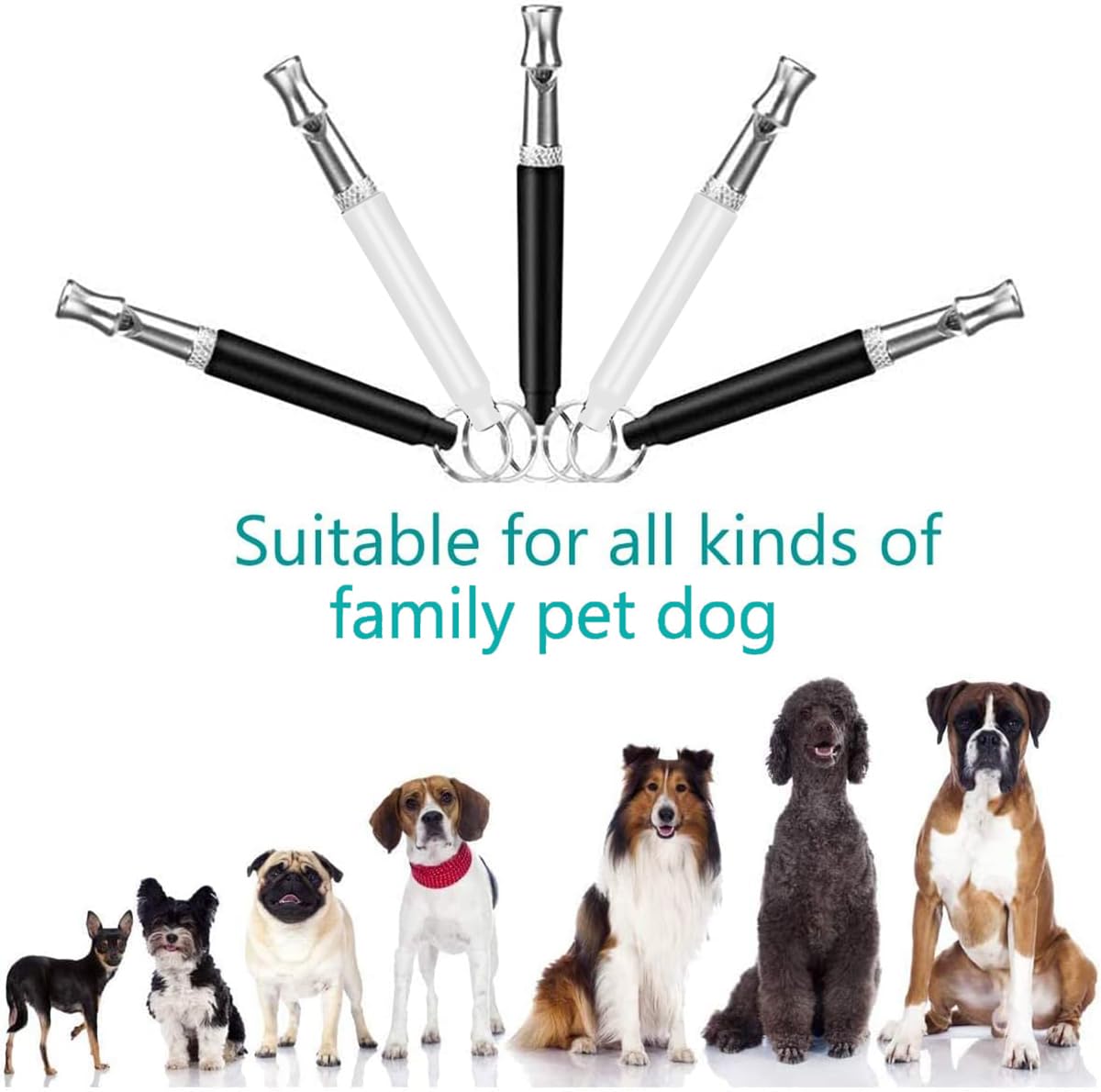 2 Pack Hundepfeife, Hundepfeife, um das Bellen von Nachbarn zu stoppen, verstellbare Ultraschall leise Hundepfeife, professionelle Rückruf-Hundetrainingspfeife mit Umhängeband (4)
