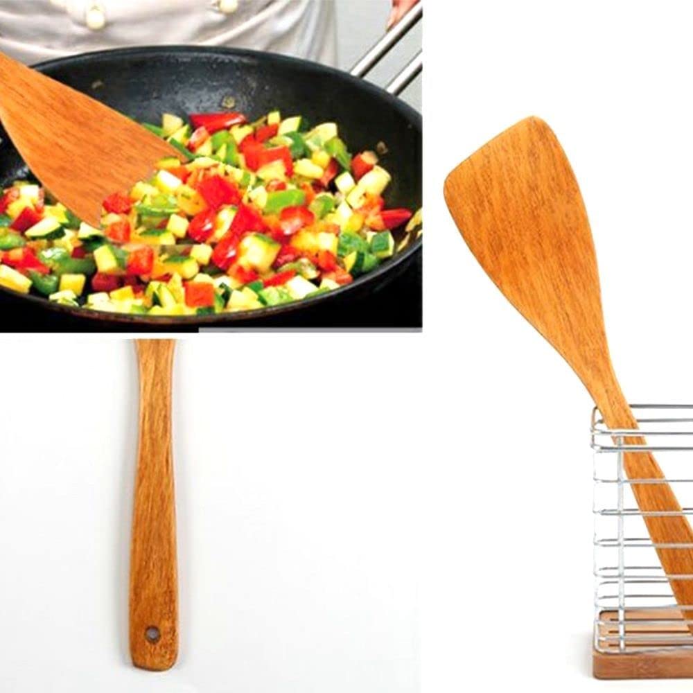 Vctitil Juego de 4 utensilios de cocina antiadherentes, cucharas de madera para cocinar, espátula, pala, utensilios de cocina