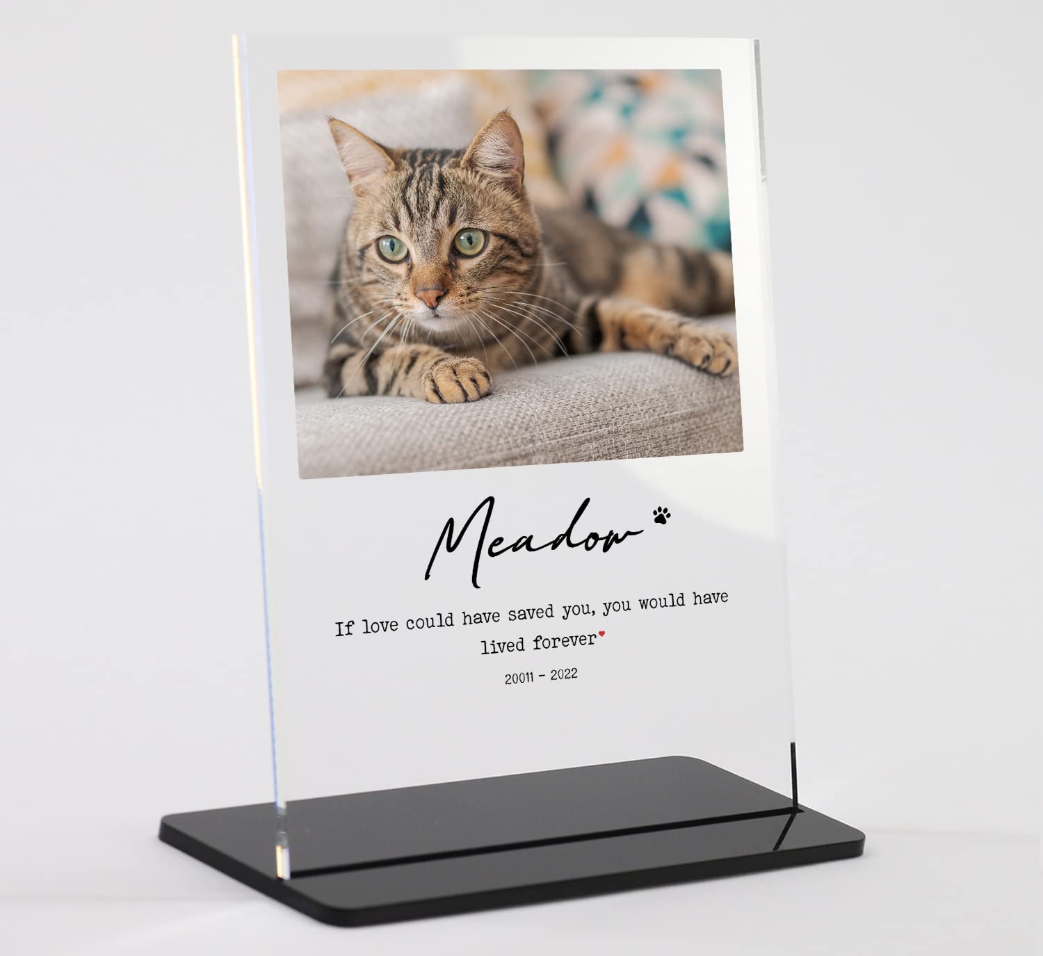 Pet remembrance gifts, Personalised Photo Memorial Plaque Custom Dog/Cat/Horse Frame, Custom Photo Upload Gift, Acrylic Photo Plaque with stand