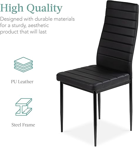 Miniatura 3 de Best Choice Products 5 piezas Juego de mesa de comedor de vidrio, muebles modernos de mesa de cocina para comedor, dinette, ahorro de espacio Negro