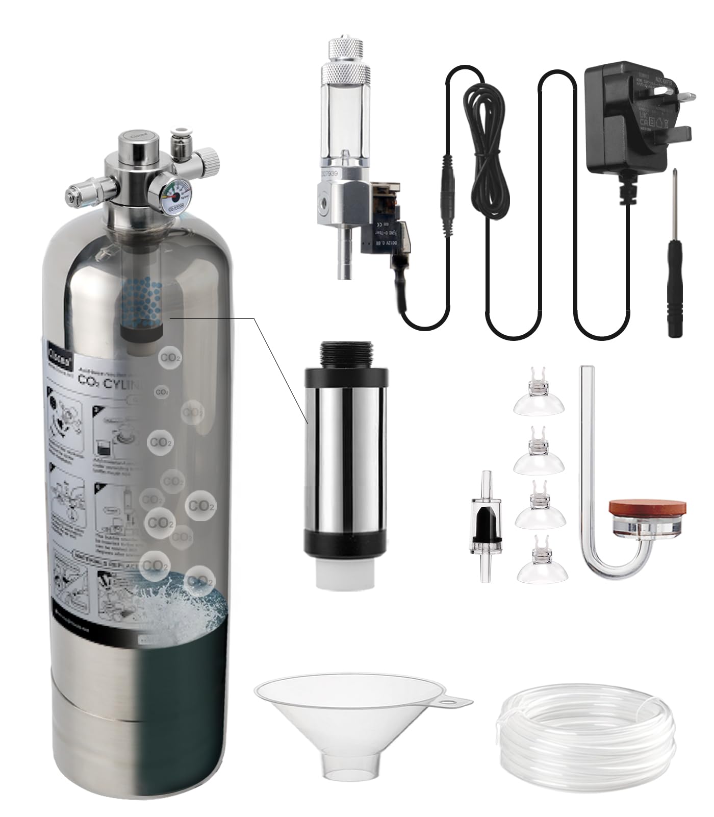 kit co2 aquarium complet diffuseur