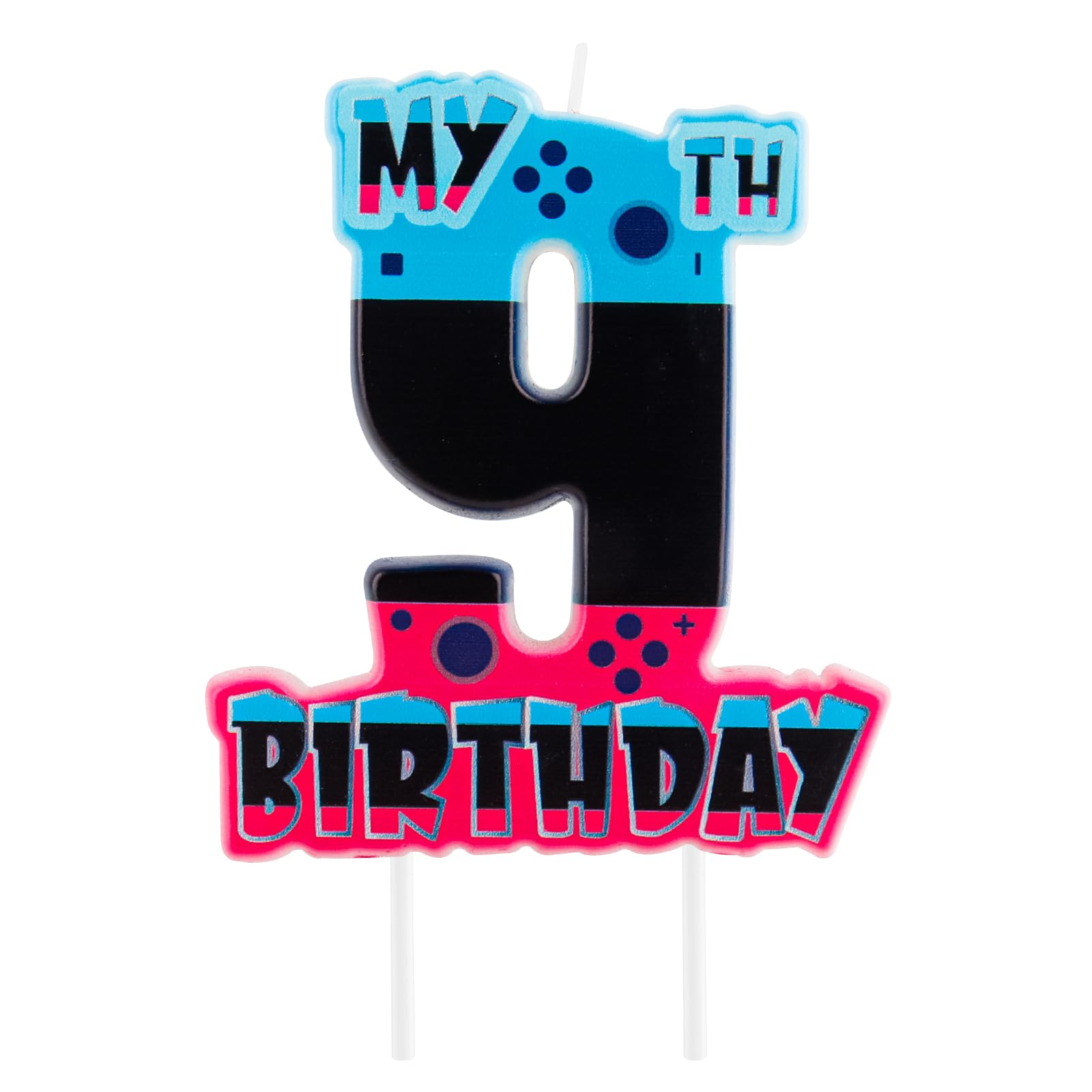 9.Geburtstag Kuchenaufsatz Game Controller, Mein 9. Geburtstag Tortendeko Junge Videospiel Gaming Thema Kuchenstecker für Jungen Geburtstagsparty Dekoration