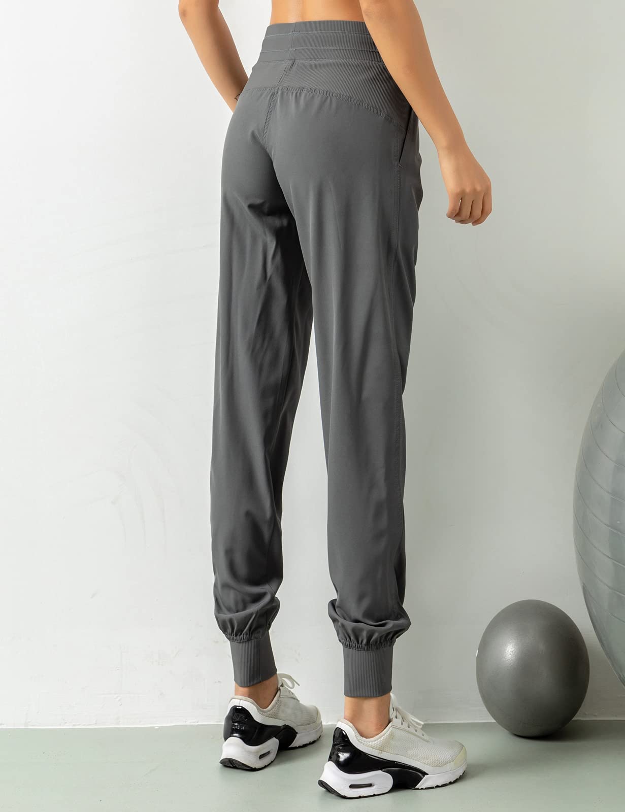 TOPLAZA Pantaloni Sportivi Joggers Donna Pieghettato Vita Alta con Tasche