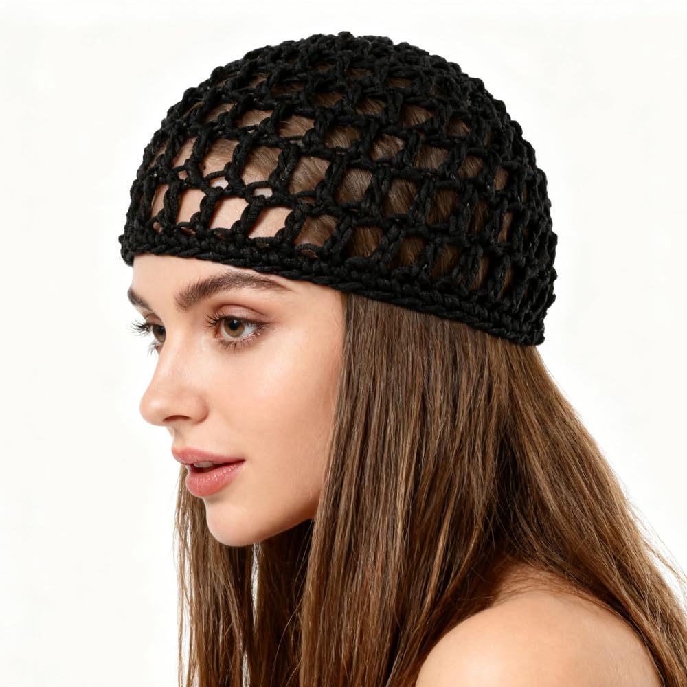 Gorro de malla de rayón para mujer transpirable para dormir ducha maquillaje redecilla gruesa