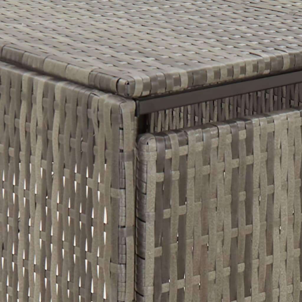 HUAKEHOM Mülltonnenbox Müllbox Mülltonnenverkleidung Mülltonnenhaus Gartenbox Müllcontainer für 4 Tonnen Grau 274x80x117 cm Poly Rattan