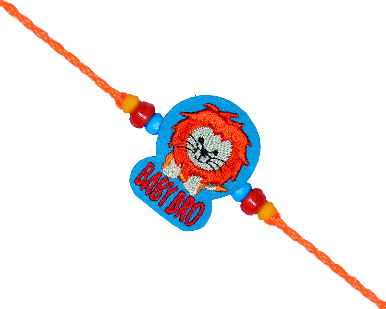 MASQ by Q-One Lion Bro Designer Rakhi Set with Roli Chawal & Moli for Kids (Blue-Orange | Pack of 1) | Embroidered Handcrafted Raksha Bandhan Bracelet for Brother-Sister (B099Q4XGY9) Amazon Price History, Amazon Price Tracker