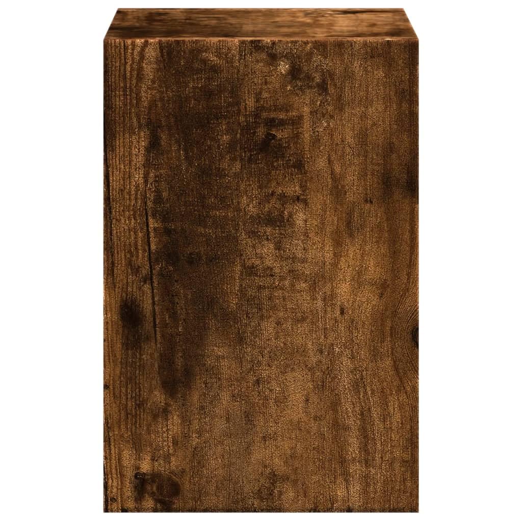 Mangloder - Supporto per monitor con organizer da scrivania, in legno di rovere affumicato, stabile supporto da tavolo per lavoro ergonomico in casa, con ampio spazio di archiviazione per articoli da