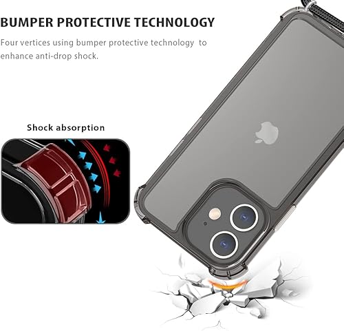 Miniatura 5 de Funda para iPhone 11 con correa cruzada ajustable para el hombro, funda con cordón para iPhone 11, funda delgada de TPU + PC, a través de la