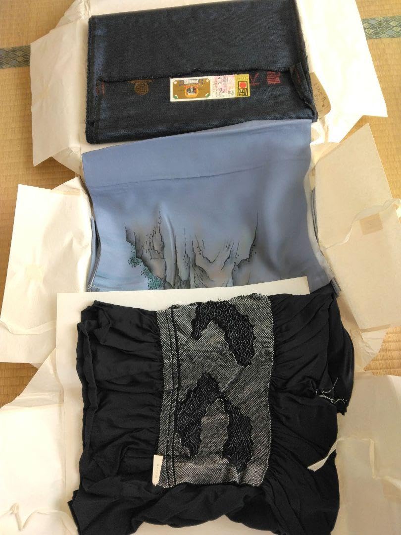 Amazon.co.jp: 大島紬 襦袢 兵児帯 仕立て用セット 男物 結納贈答用 
