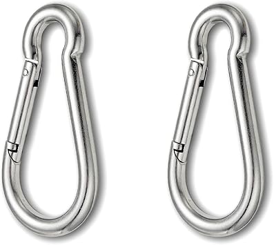 304 Stainless Steel Carabiner Clips, Spring Snap Hooks Heavy Duty Rust-Proof Carabiners for Keys, Ropes, Camping, Hiking, Keychains, Dog Leash & Outdoor Equipment