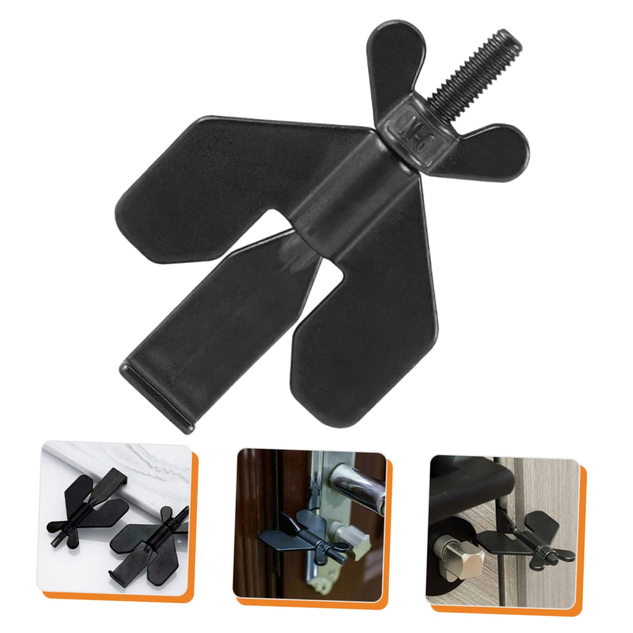 Lot De 4 Bloque-Portes Portables En Acier Inoxydable Verrou De Sécurité Pour Porte De Voyage Jolis Verrous De Porte Portables Butées De Sécurité Pour La Maison Noir