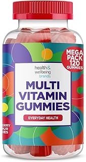 Multivitamin 120 Gummies (4 Months Supply) -Raspberry Flavour Adult Gummies with 11 Vital Vitamins & Minerals - High Strenght- Vitamin D, Zinc, Vitamin C + B - Health + Immune Support